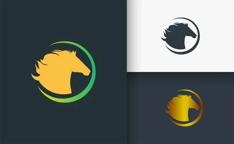 Horse logo design set template Stock Illustration