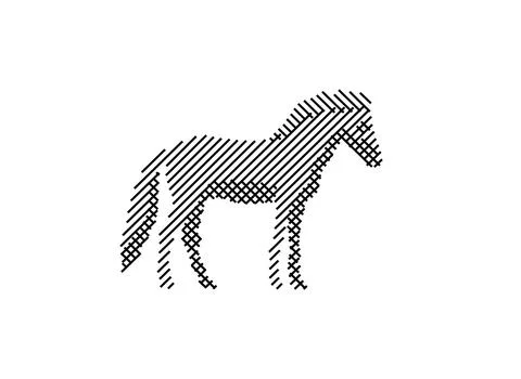 Horse Logo Design Template Vector Illustration | Animal Art Line Stock Illustration