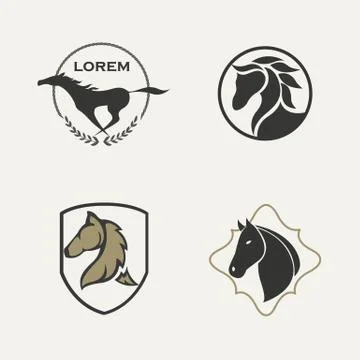 Horse logo set Stock Illustration