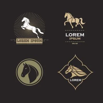 Horse logo set Stock Illustration