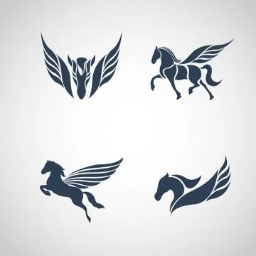 Horse logo set Stock Illustration