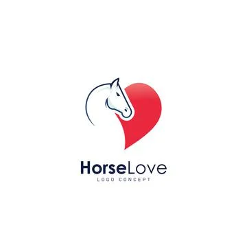 Horse Love Logo Design Template Flat Style Vector Illustration Stock Illustration