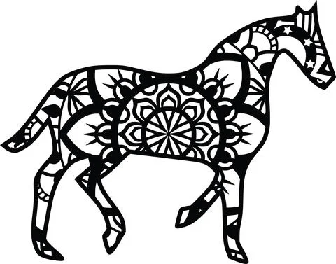 Horse mandala Stock Illustration