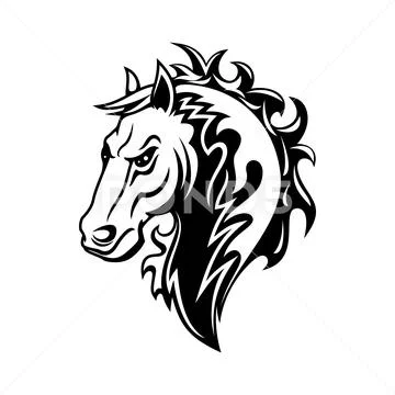 Horse or mustang animal icon. Tattoo and mascot Stock Illustration