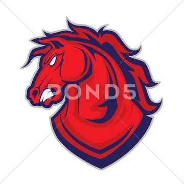 Horse or mustang head mascot Stock Illustration