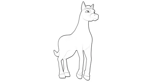 Horse Outline Dancing Front View Stock Footage 328409372