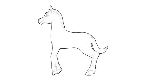 Horse Outline Dancing Side View Stock Footage 328408676