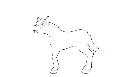 Horse Outline Eating Loop Side View Stock Footage 328408683