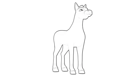 Horse Outline Shouting Front View Stock Footage 328409369