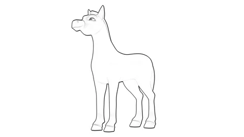 Horse Outline Shouting Perspective View Stock Footage 328407933