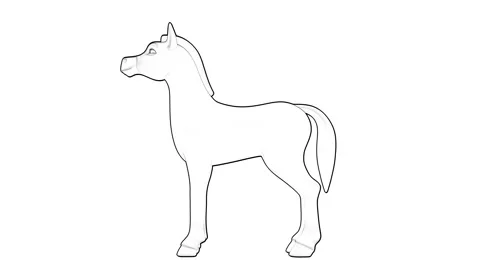 Horse Outline Shouting Side View Stock Footage 328408680