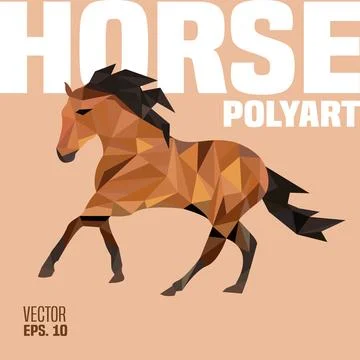 Horse Polygon Illustration Stock Illustration