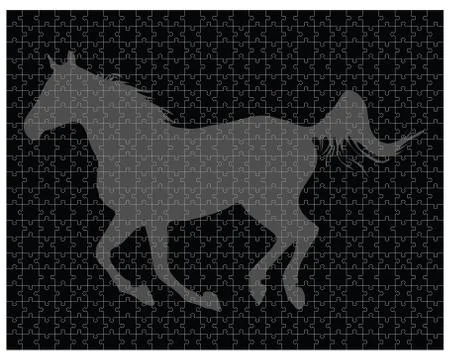 Horse on the puzzle Stock Illustration