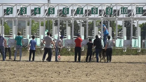 Horse Racing at the Hippodrome Stock Footage 75463532