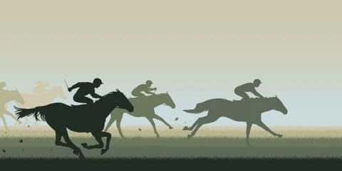Horse racing Illustrazione stock