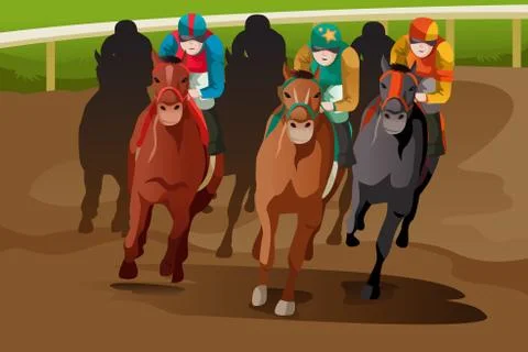 Horse racing Stock Illustration