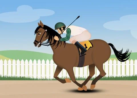 Horse racing Stock Illustration