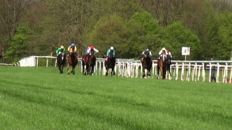 Horse Racing in motion Stock Footage 22964314