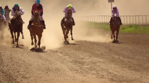 Horse Racing. Slow Motion Stock Footage