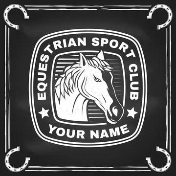 Horse racing sport club badges, patches, emblem, logo. Vector illustration Stock Illustration