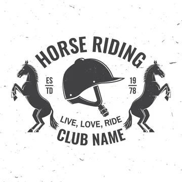Horse racing sport club badges, patches, emblem, logo. Vector illustration Stock Illustration