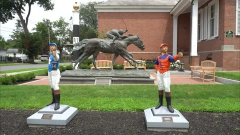 Horse Racing Statues 4K Stock Footage 246978951