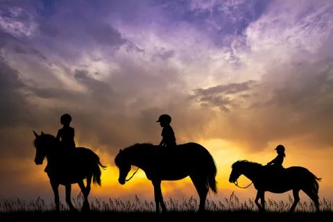 Horse riding excursion Stock Illustration