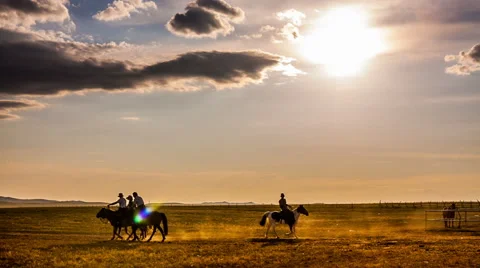 Horse Riding in Mongolia Video stock 41950015