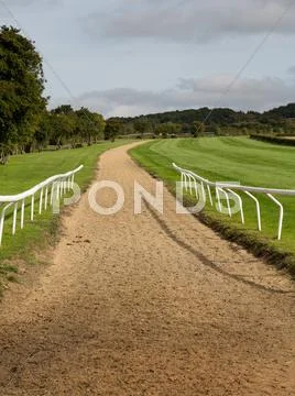 Horse riding track in cotswold district of england Stock Photos