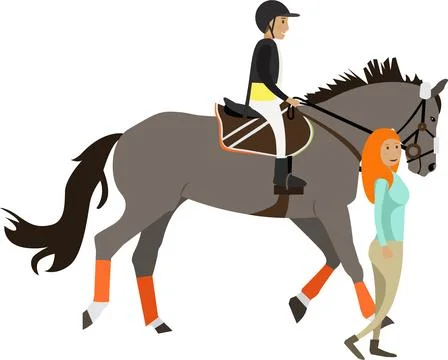 Horse riding training vector icon isolated on white Stock Illustration