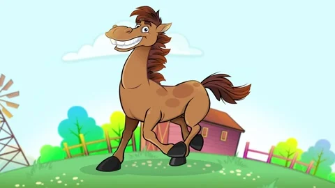 Horse Run Animation on background Stock Footage 284244457