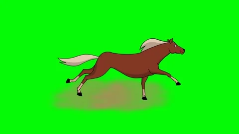 Horse run seamless HD loop green screen Video stock 321887058