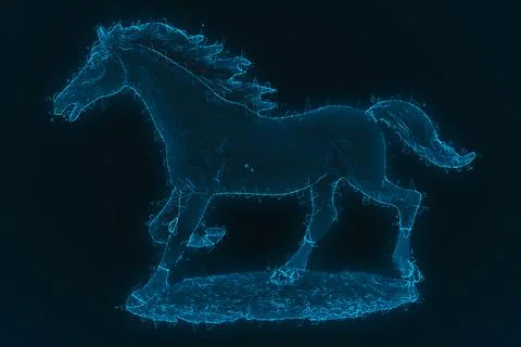Horse running, botnet effect pattern Stock Illustration