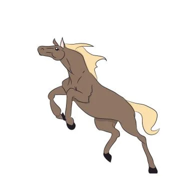 Horse running, color, vector Stock-Illustration