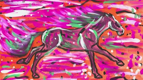 The horse is running Stock Footage 201182029