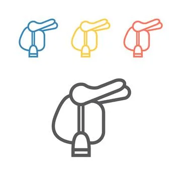 Horse Saddle line icon. Vector sport signs for web graphics. Stock Illustration