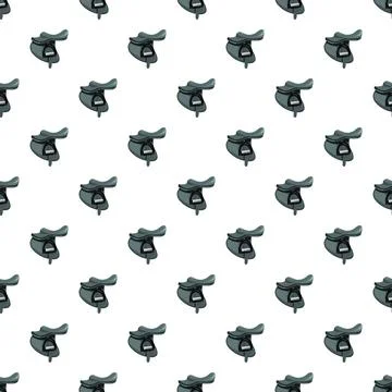 Horse saddles forming a seamless pattern on white background 스톡 일러스트