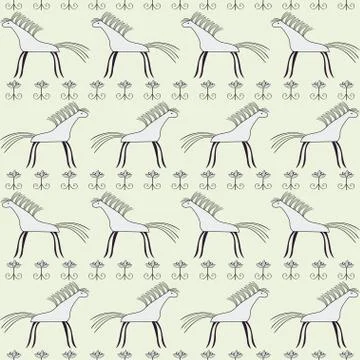 Horse seamless pattern Stock Illustration