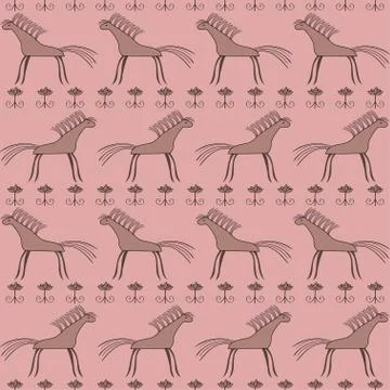 Horse seamless pattern Stock Illustration
