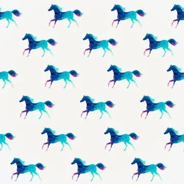 Horse seamless pattern, triangle horse. abstract horse of geometric shapes. s Illustrazione stock