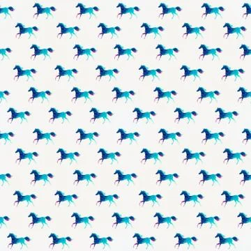 Horse seamless pattern. vector. vector triangle horse. abstract horse of geom Illustrazione stock