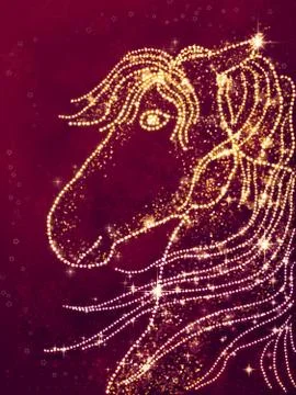 Horse shaped dots Stock Illustration
