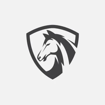 Horse shield icon Illustrazione stock