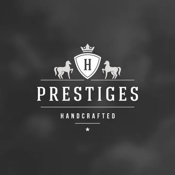Horse Silhouette Logo Template. Vector Design Element Vintage Style Illustrazione stock