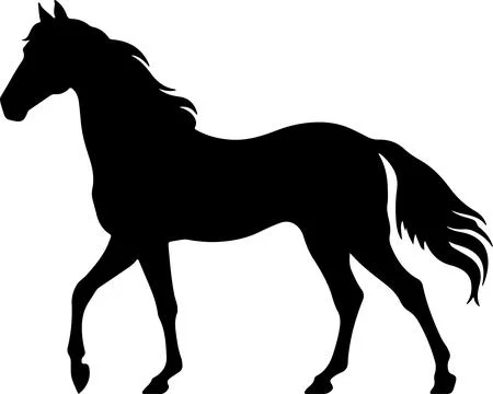 Horse Silhouette Vector Illustration White Background Stock Illustration