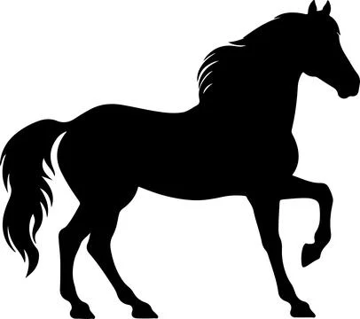 Horse Silhouette Vector Illustration White Background Stock Illustration