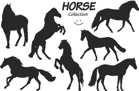 Horse silhouettes pack Stock Illustration