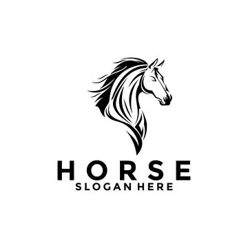 Horse Simple Elegant Logo Vector, Horse Head logo design template Stock Illustration