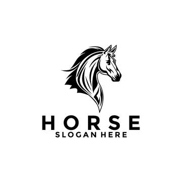 Horse Simple Elegant Logo Vector, Horse Head logo design template Stock Illustration