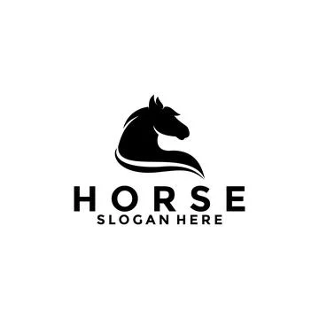 Horse Simple Elegant Logo Vector, Horse Head logo design template Stock Illustration